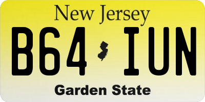 NJ license plate B64IUN