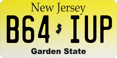 NJ license plate B64IUP