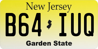 NJ license plate B64IUQ