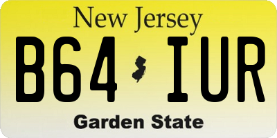 NJ license plate B64IUR