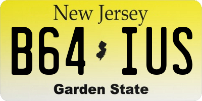 NJ license plate B64IUS