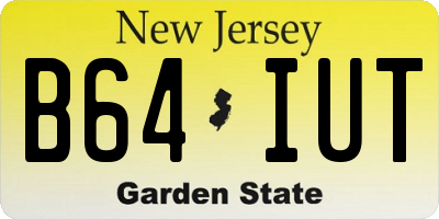 NJ license plate B64IUT