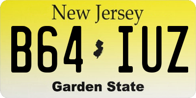 NJ license plate B64IUZ