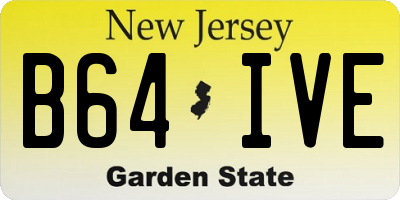 NJ license plate B64IVE