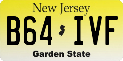 NJ license plate B64IVF