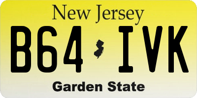 NJ license plate B64IVK