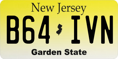 NJ license plate B64IVN