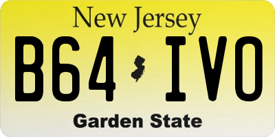 NJ license plate B64IVO