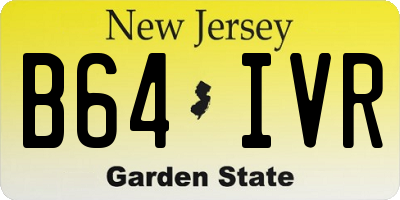 NJ license plate B64IVR