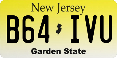 NJ license plate B64IVU