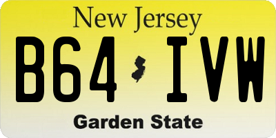 NJ license plate B64IVW