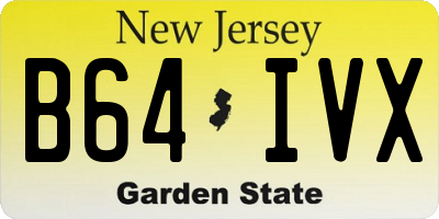 NJ license plate B64IVX