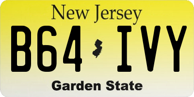 NJ license plate B64IVY