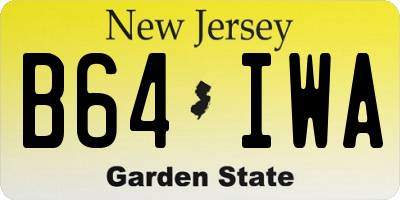 NJ license plate B64IWA