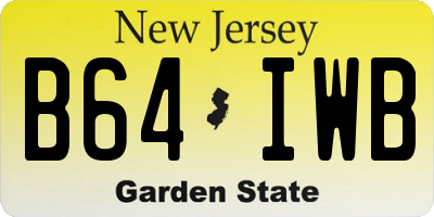 NJ license plate B64IWB