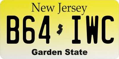 NJ license plate B64IWC