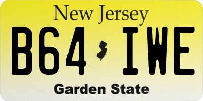 NJ license plate B64IWE
