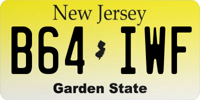 NJ license plate B64IWF