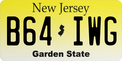 NJ license plate B64IWG