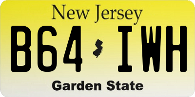 NJ license plate B64IWH