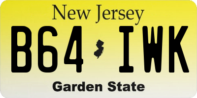 NJ license plate B64IWK