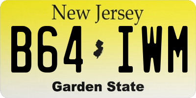 NJ license plate B64IWM