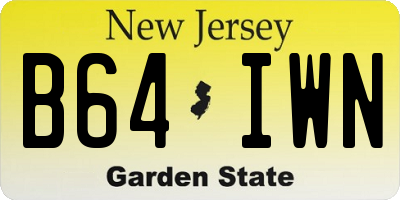 NJ license plate B64IWN