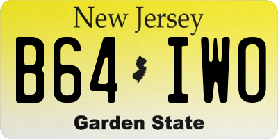 NJ license plate B64IWO
