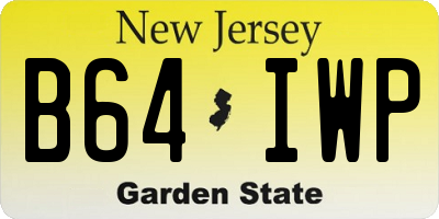 NJ license plate B64IWP
