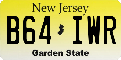 NJ license plate B64IWR