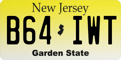 NJ license plate B64IWT