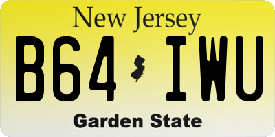 NJ license plate B64IWU