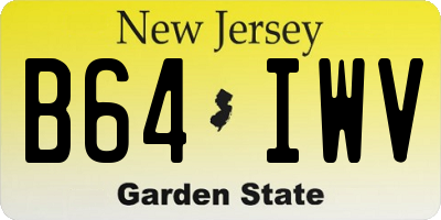 NJ license plate B64IWV