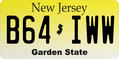 NJ license plate B64IWW