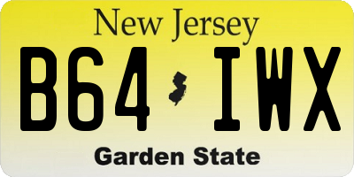 NJ license plate B64IWX