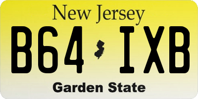 NJ license plate B64IXB