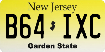 NJ license plate B64IXC