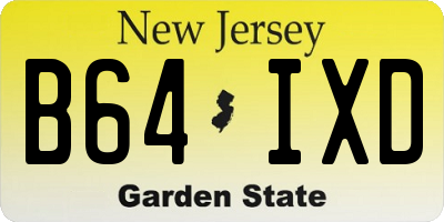 NJ license plate B64IXD