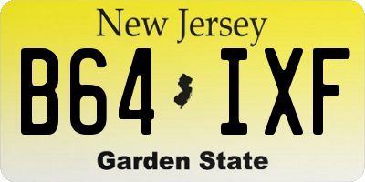 NJ license plate B64IXF