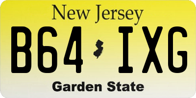NJ license plate B64IXG