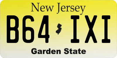 NJ license plate B64IXI