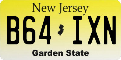 NJ license plate B64IXN