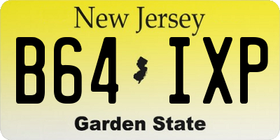 NJ license plate B64IXP