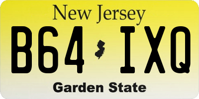 NJ license plate B64IXQ