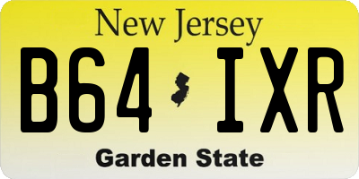 NJ license plate B64IXR