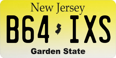 NJ license plate B64IXS