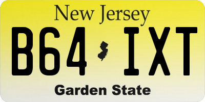 NJ license plate B64IXT