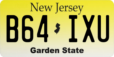 NJ license plate B64IXU