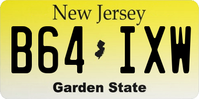 NJ license plate B64IXW
