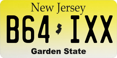 NJ license plate B64IXX